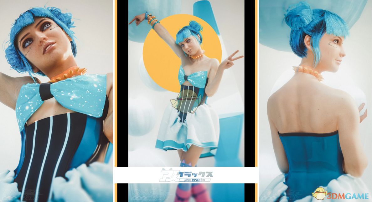 《赛博朋克2077》穿可爱天蓝色酸味糖果裙的V MOD