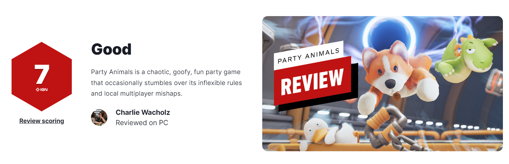 《动物派对》IGN 7分：在线有趣、本地不愉快