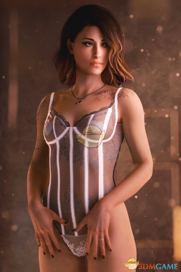 《赛博朋克2077》性感丰旎白色网纹塑形内衣MOD