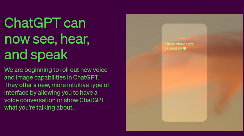 ChatGPT最新更新给了AI“眼睛”战“耳朵”