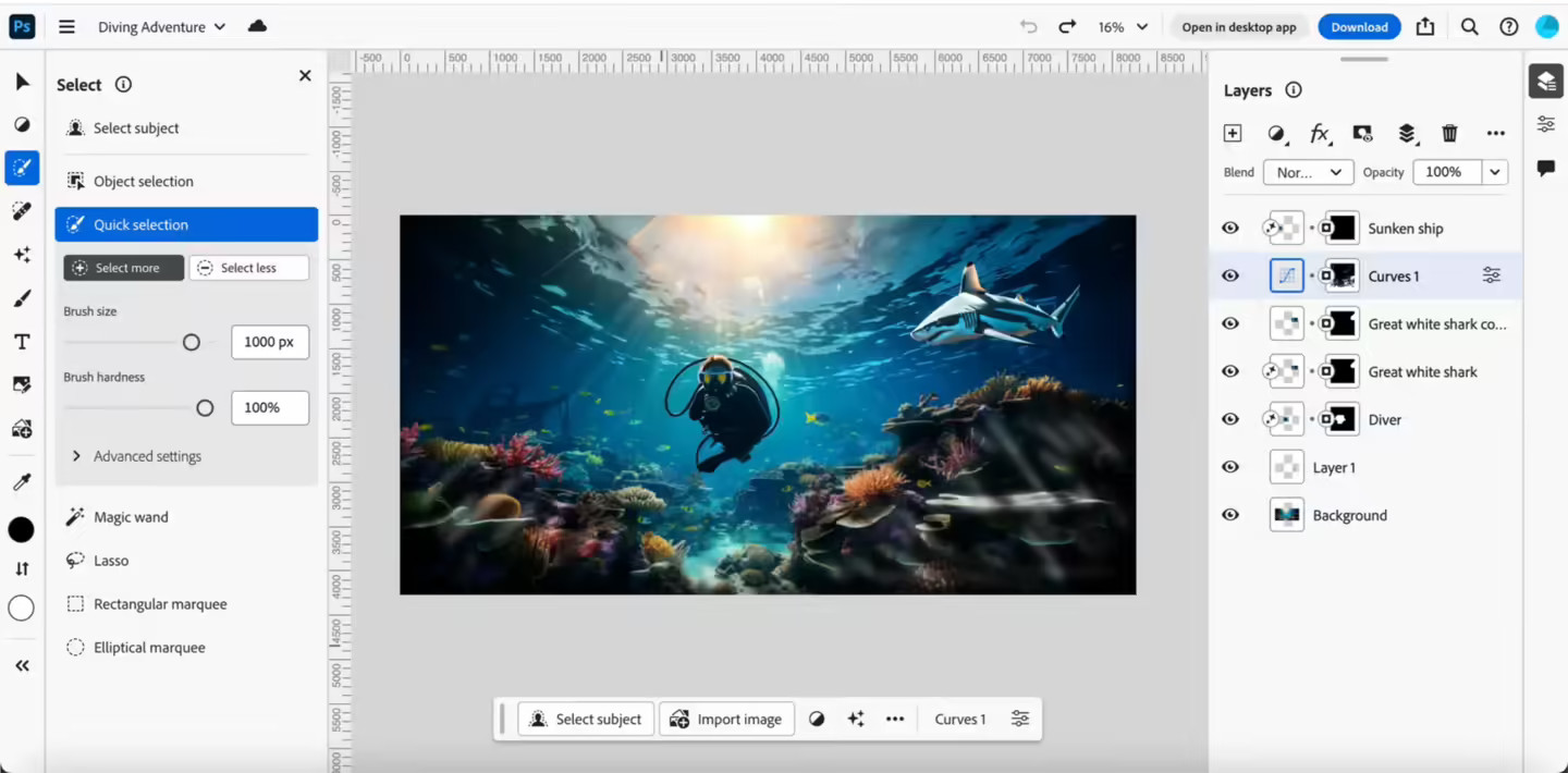 Adobe Photoshop网页版正式上线 支持多项AI功能