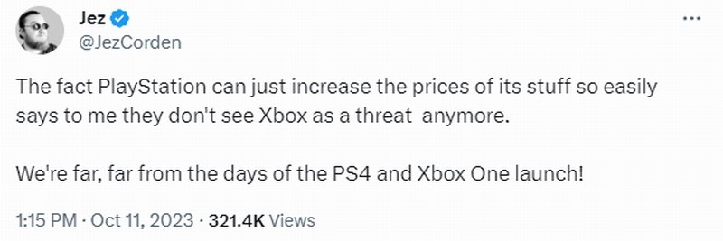 PlayStation肆无忌惮涨价 是因为不再把Xbox视为威胁