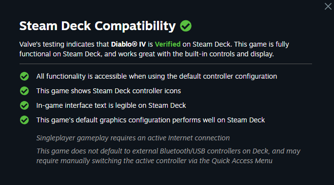 《暗黑破坏神4》现已通过Steam Deck验证