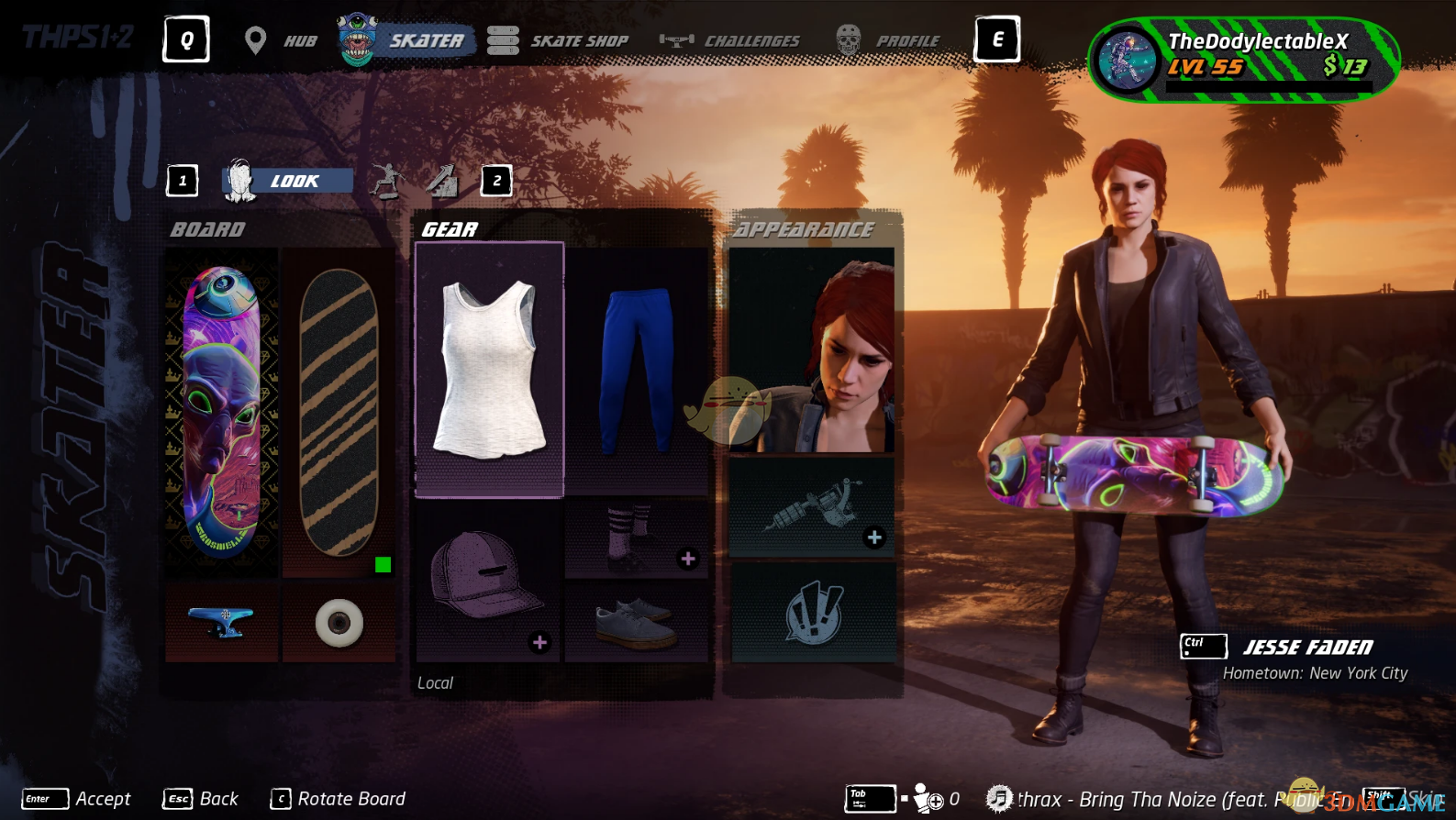 《托尼霍克职业滑板1+2:重制版》滑板女孩杰西法登MOD