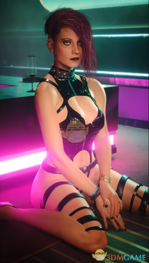 《赛博朋克2077》黑色圆臀镂空塑胶内衣MOD