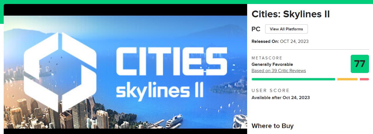 《乡市：天涯线2》M站均分77 IGN评6分：像半制品游戏