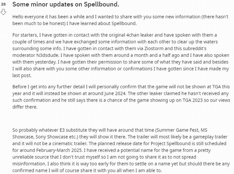 FS社新作《Spellbound》或者将于2025年发售！