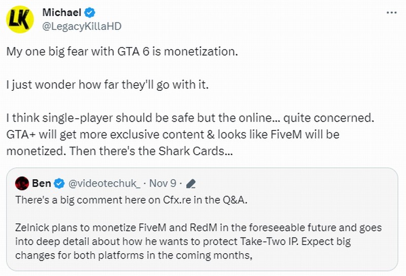 玩家担心《GTA6》在线模式内购：氪金才能变强？