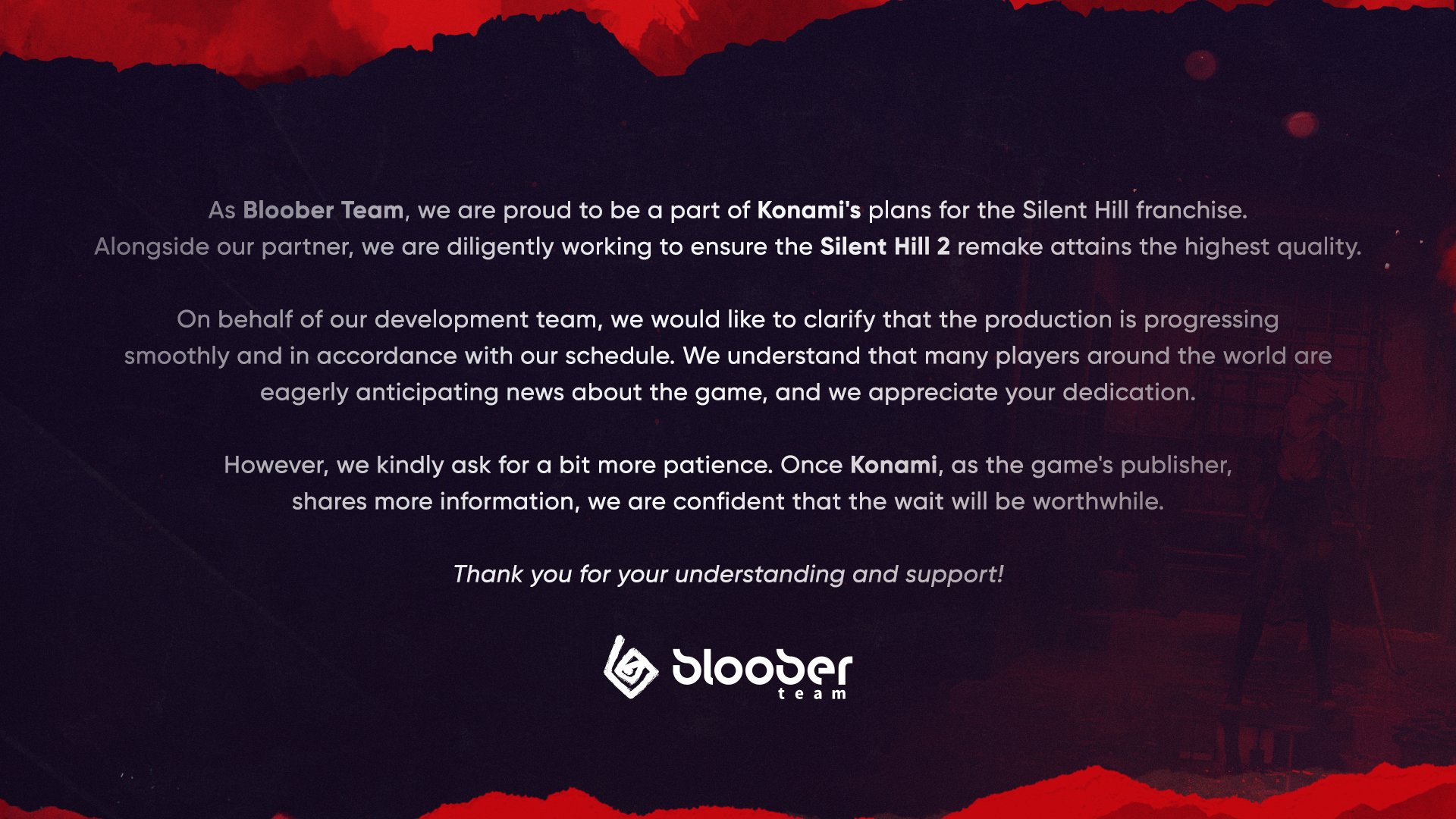 BIoober Team针对《寂静岭2重制版》支布公告