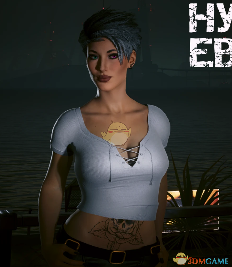 《赛博朋克2077》灰色可爱短T MOD