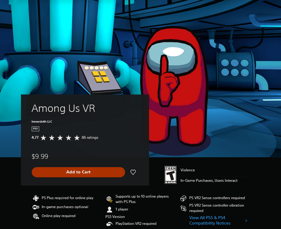 太空狼人杀《我们之中VR》现已登陆PSVR2
