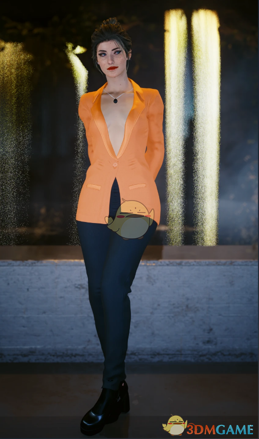 《赛博朋克2077》穿橙色西装的big butt V MOD