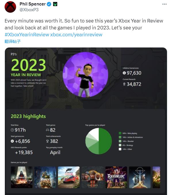 Xbox主管菲尔·斯宾塞分享总体2023年Xbox回顾