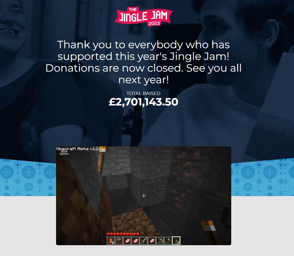 电子游戏筹款行动“Jingle Jam”自2011年以来已经筹集逾越2500万英镑
