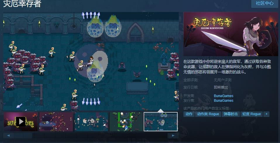 肉鸽游戏《灾厄幸存者》Steam页里上线 支持中文