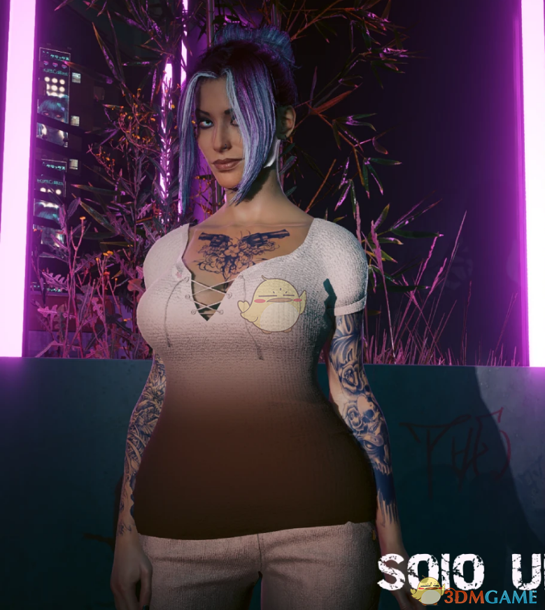 《赛博朋克2077》渐变棕色可爱短T EBBPRB MOD