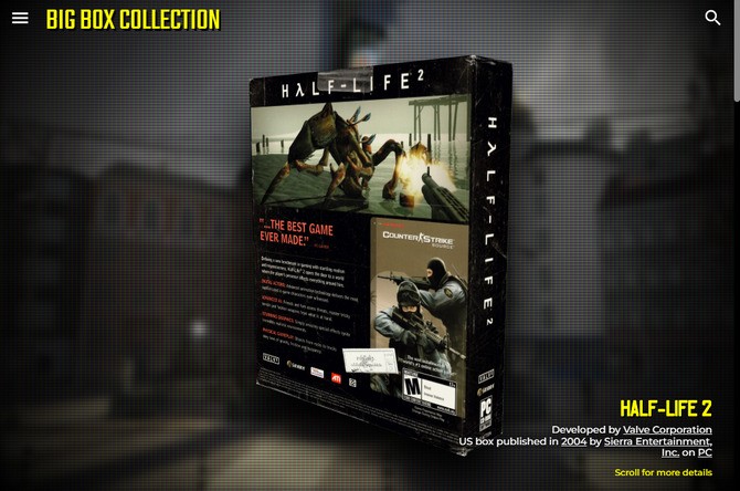 关注另类玩家群体 《Big Box Collection》站展示PC游戏盒装设计