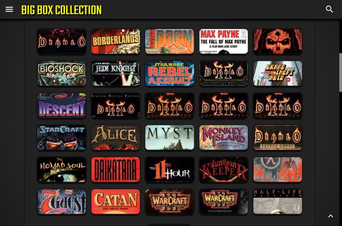关注另类玩家群体 《Big Box Collection》站展示PC游戏盒装设计