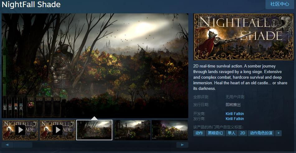 《NightFall Shade》Steam页面上线 发售日待定