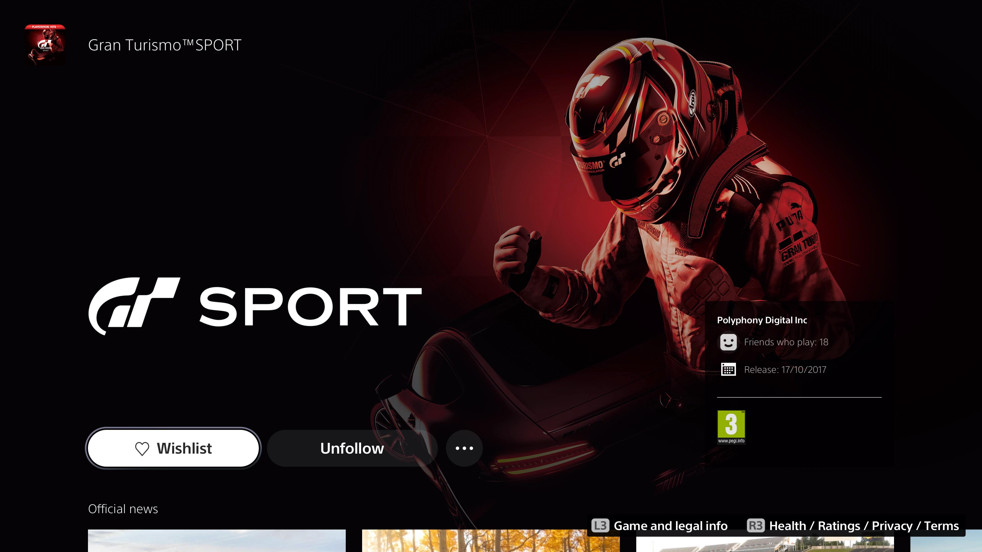 《GT Sport》已从PS商店下架 本月尾完全闭服