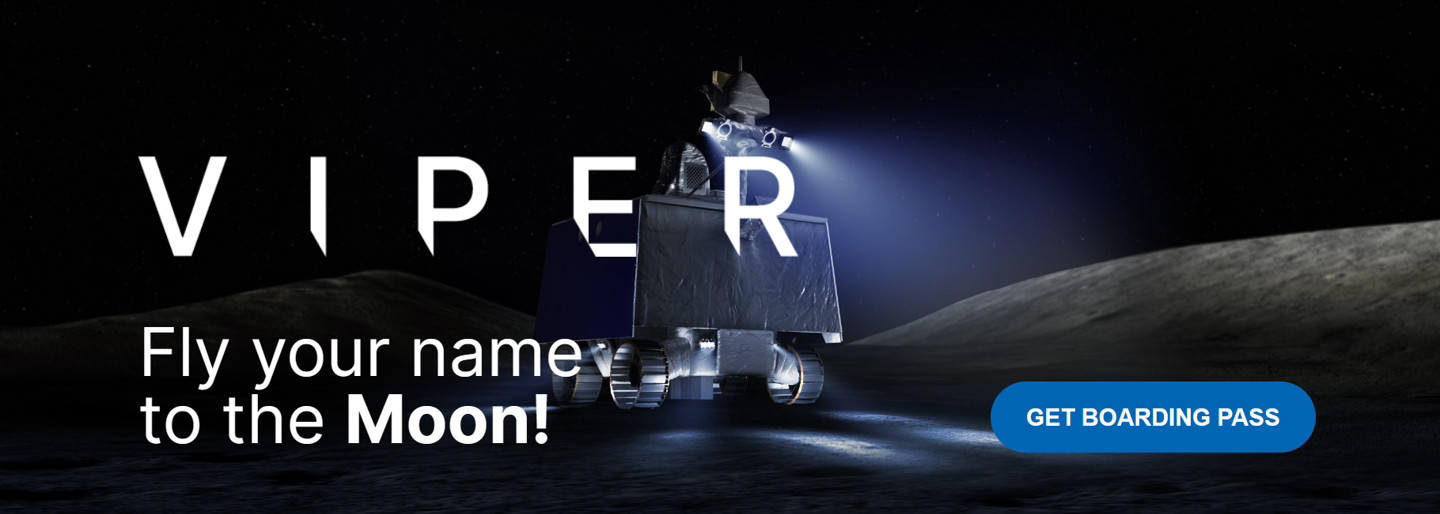 NASA邀请公众“乘坐”月球车 VIPER：将名字发送到月球上
