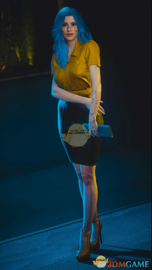 《赛博朋克2077》芥末黄色工装单裙EBBP MOD