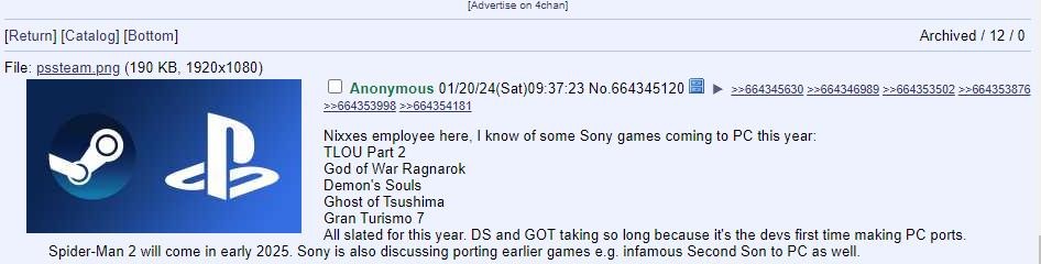 传闻：索尼有大量游戏将登陆PC 包括《最后的生还者2》