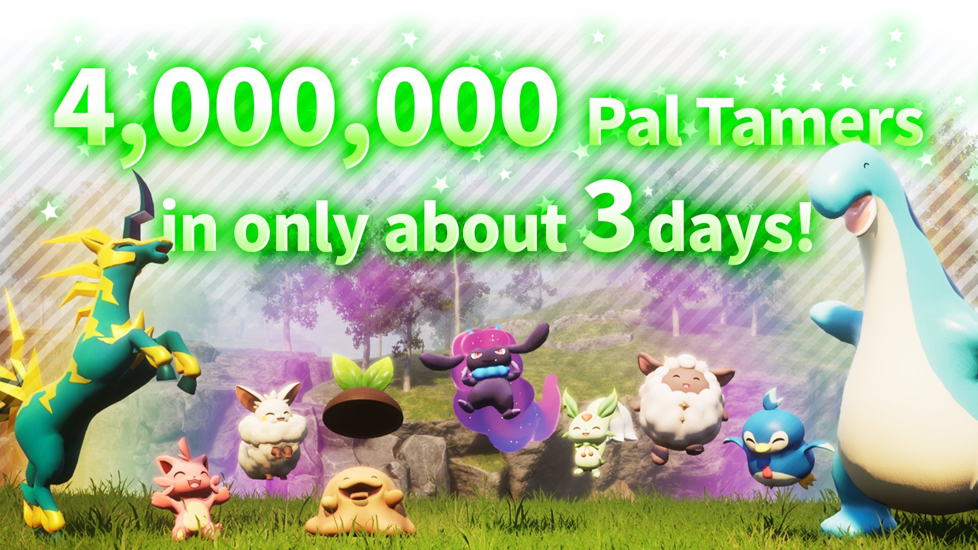 《幻兽帕鲁》三天销量破400万套 每一小时售出86000套