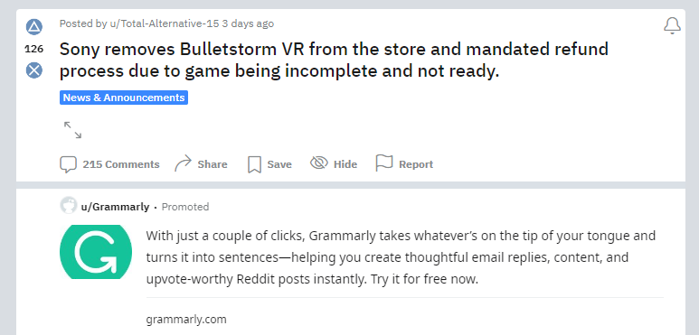 《子弹风暴VR》突然下架PS Store日韩区 因评级为通过