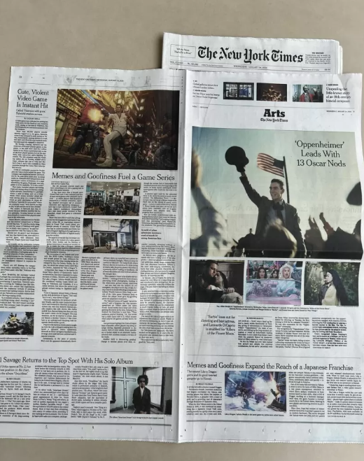 《纽约时报》刊登整版《如龙8》广告 锐评或者为“日版”GTA