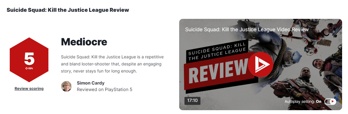 《自杀小队：战胜正义联盟》IGN 5分 剧情出色其他都一团糟
