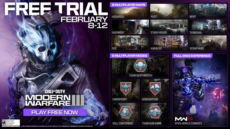 《使命召喚：現代戰爭3》免費體驗即將開啟 截至2月12日