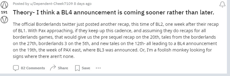 Gearbox展现《无主之地4》 粉丝预料将在3月正式宣告