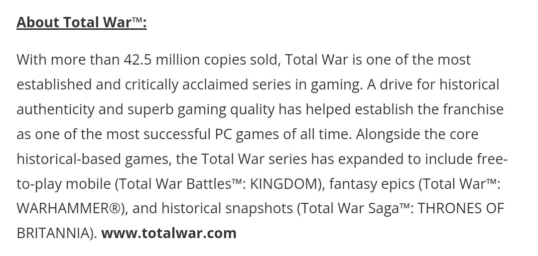《全面战争》系列累计销量现已超过4250万套