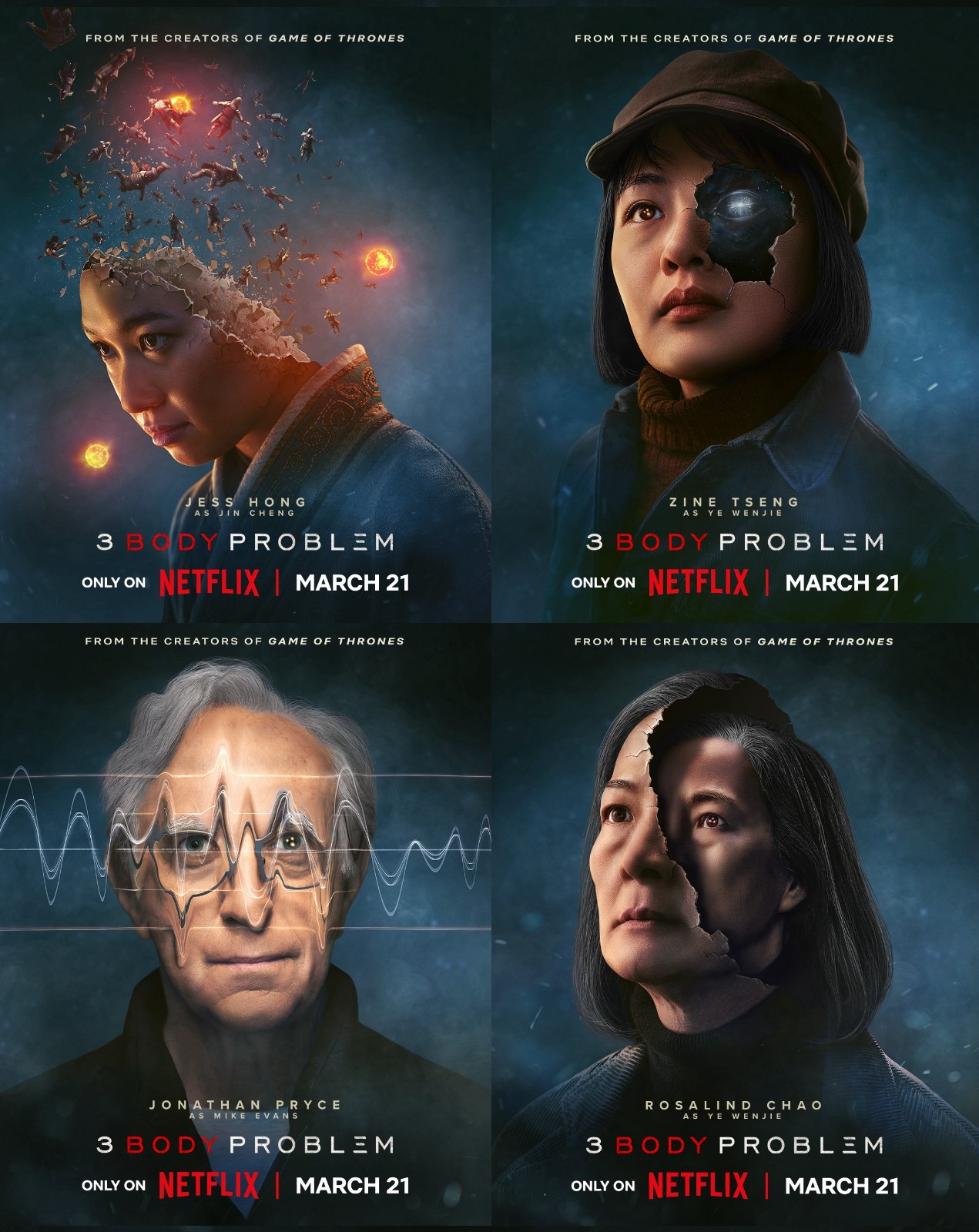 Netflix版《三体》曝角色海报 下周四上线第一季
