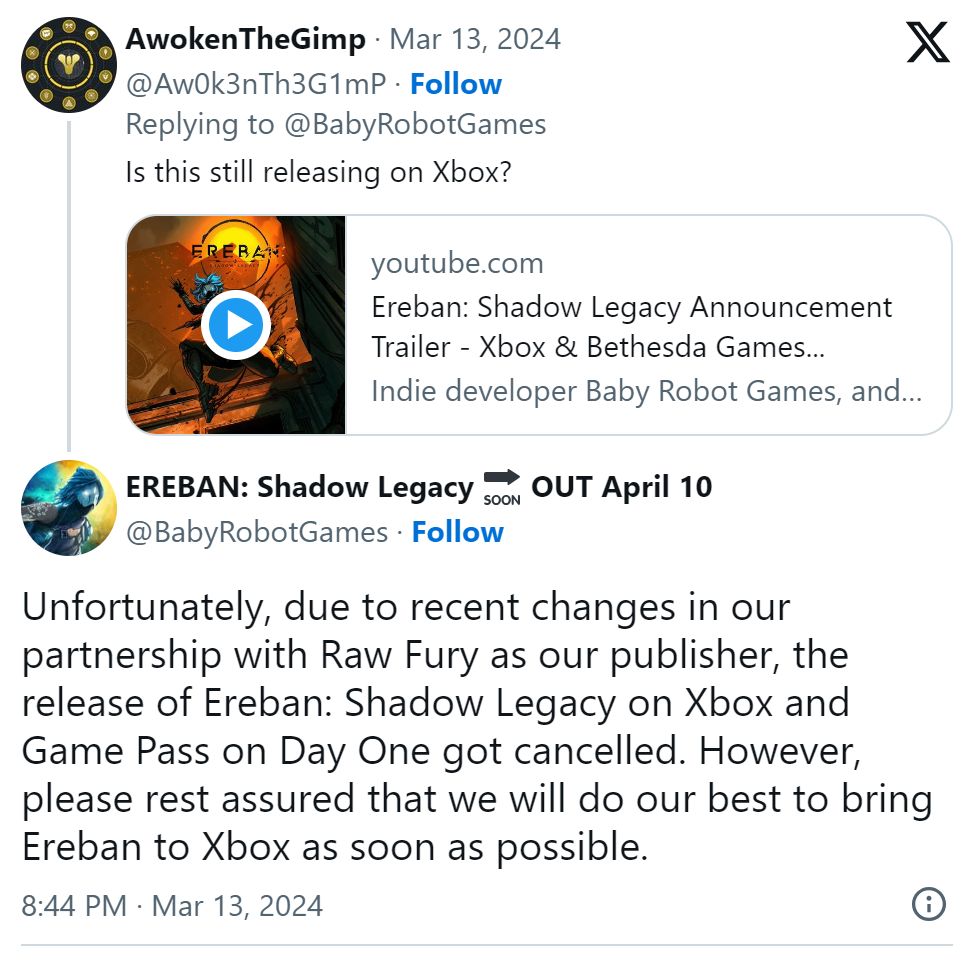 《厄瑞班：阳影之族》XGP版被消除了 4月上岸PC