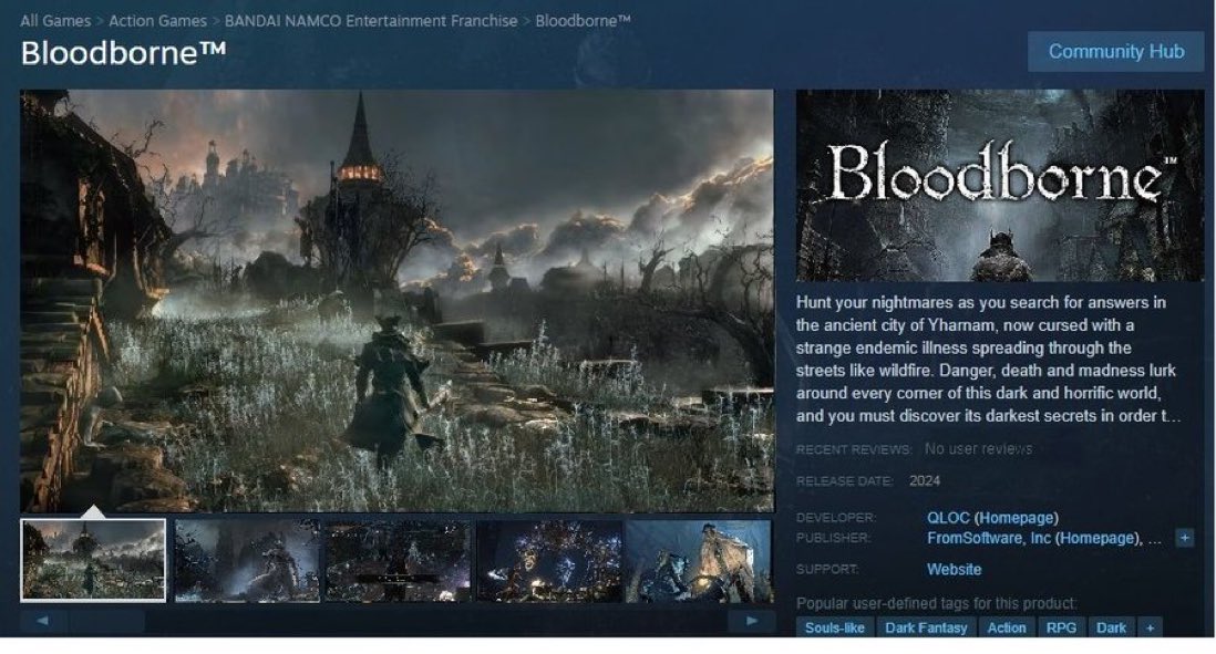 念疯了！玩家自制《血源》《荒原大年夜镖客：救赎》Steam页里