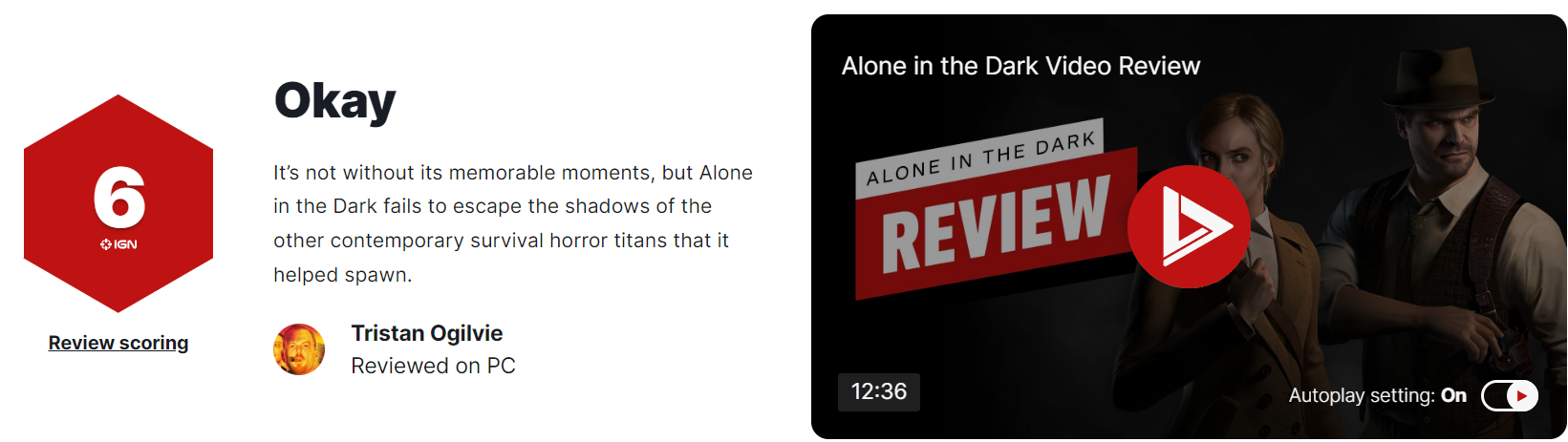 《鬼屋魔影：重制版》IGN 6分：出有特色战使人易记的使人光阴