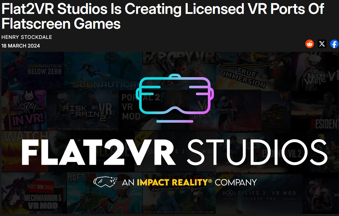 Flat2VR工做室建坐 努力于开支仄板上的VR游戏体验