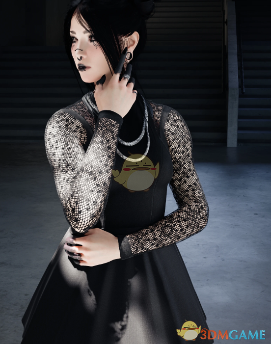 《赛博朋克2077》优雅蕾丝上衣和半身裙MOD