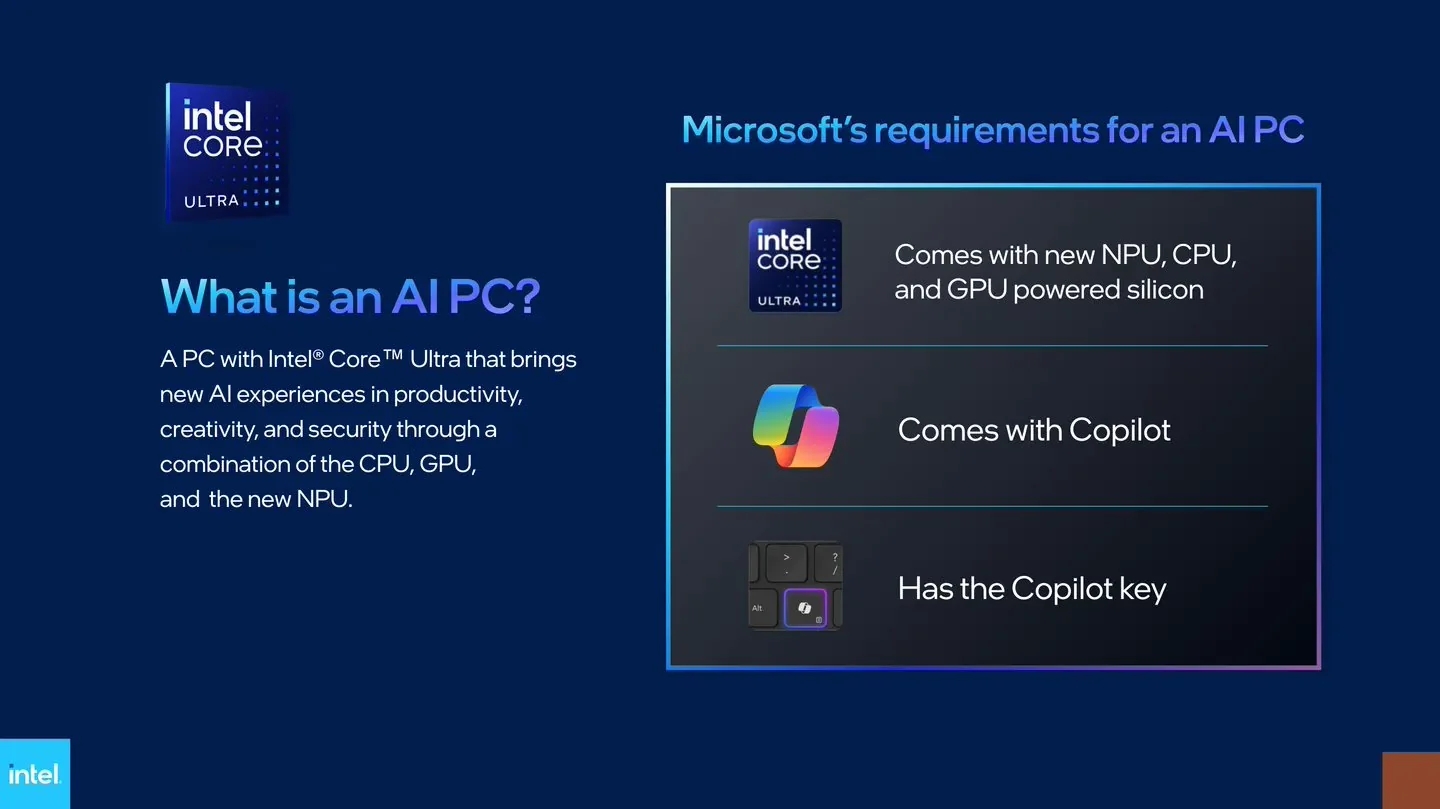 英特尔、微软联合定义“AI PC”：须配有Copilot物理按键