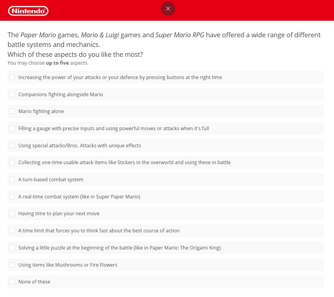 任天堂調查問卷想知道玩家對《馬里奧》游戲的看法