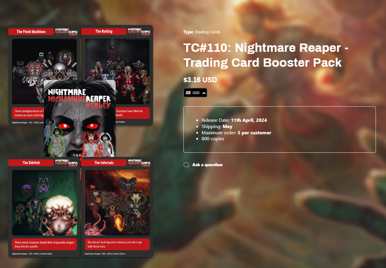 Steam特别好评复古射击游戏《Nightmare Reaper》即将推出NS实体版