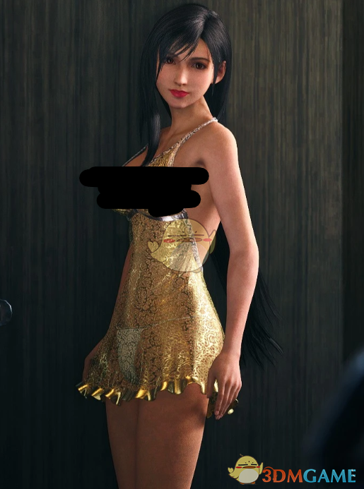 《最终幻想7：重制版》蒂法性感金色轻纱连衣裙MOD