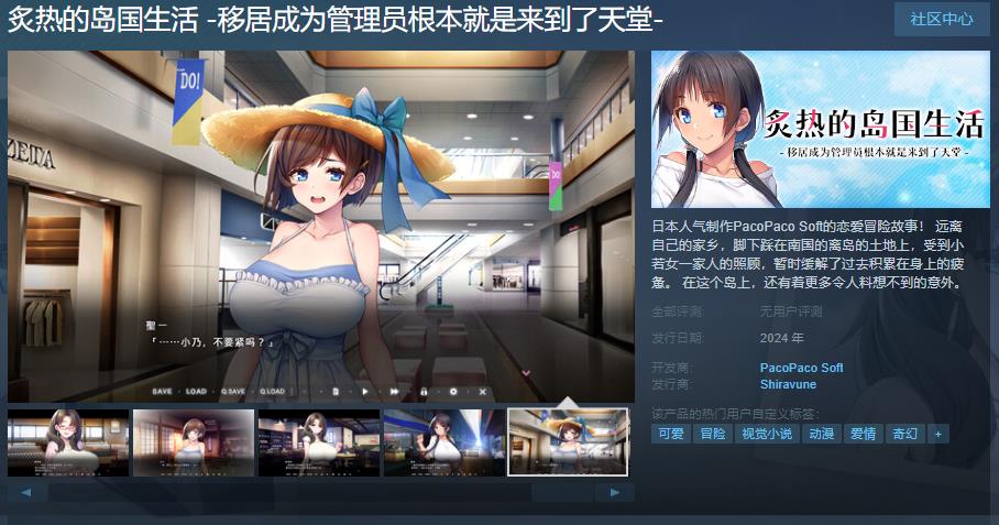 《炙热的岛国生涯》Steam页面上线 反对于中文