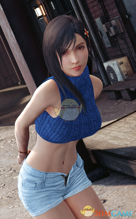 《最终幻想7：重制版》蒂法蓝色毛衣休闲装MOD