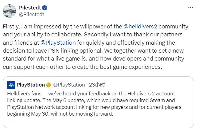 《绝地潜兵2》开发商CEO称赞玩家社区：令人印象深刻-咸鱼单机官网
