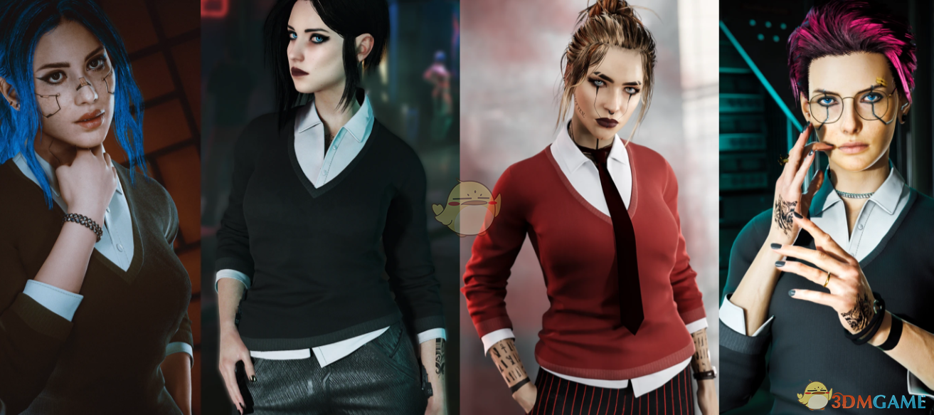 《赛博朋克2077》FV学生风毛衣MOD