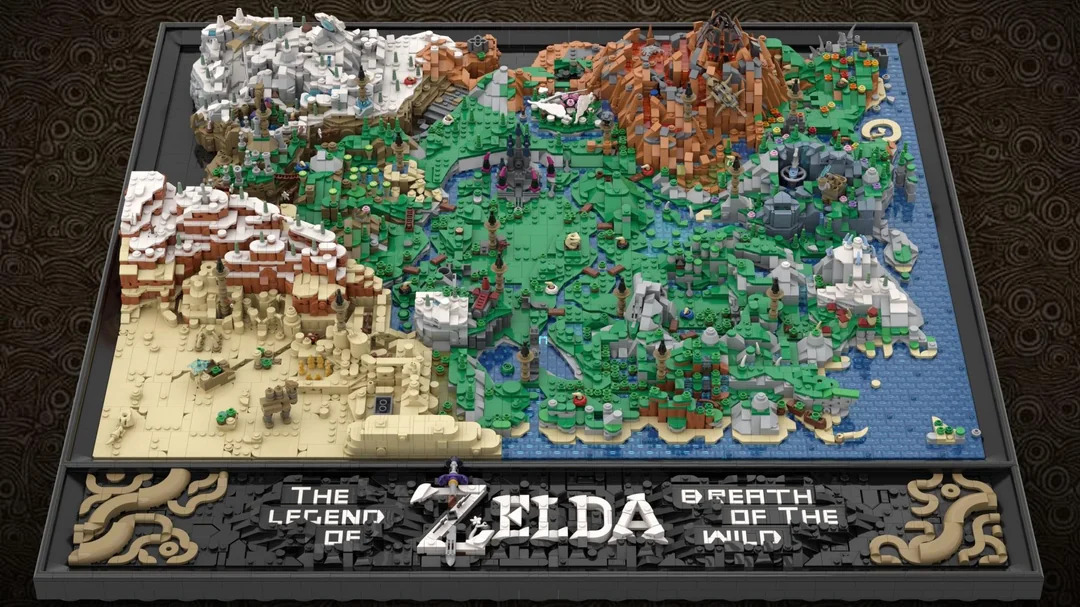 《塞尔达传说》玩家使用近1万5千块乐高积木 搭建出海拉鲁地图