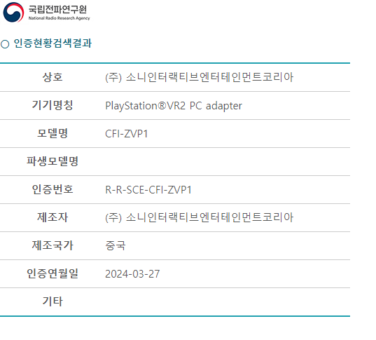 PlayStation VR2尚未公佈的PC適配器在韓國通過審批